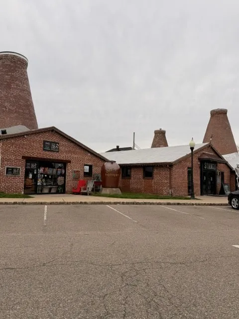 The brick bottle kilns and shop fronts of the Stangl Factory on Stangl Road, Flemington